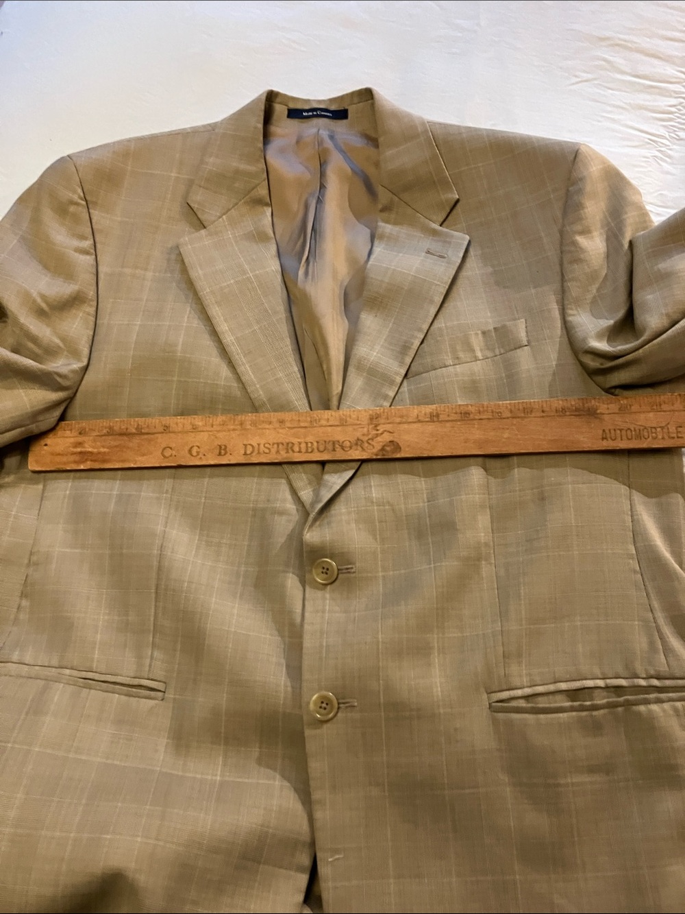Chaps Ralph Lauren wool & cashmere vintage camel plaid sports jacket 40R - Picture 16 of 16